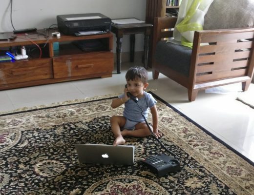 baby in phone and laptop